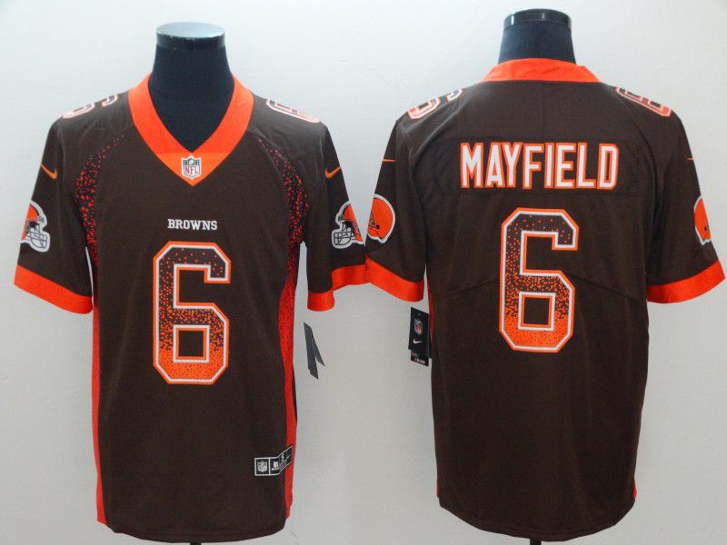 Men Cleveland Browns #6 Mayfield Brown Nike Vapor Untouchable Limited Playe NFL Jerseys